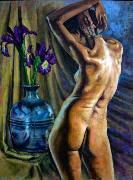 Model with Vase