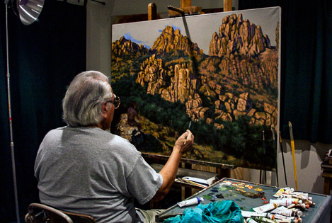 At home in his Saddlebrooke, AZ studio